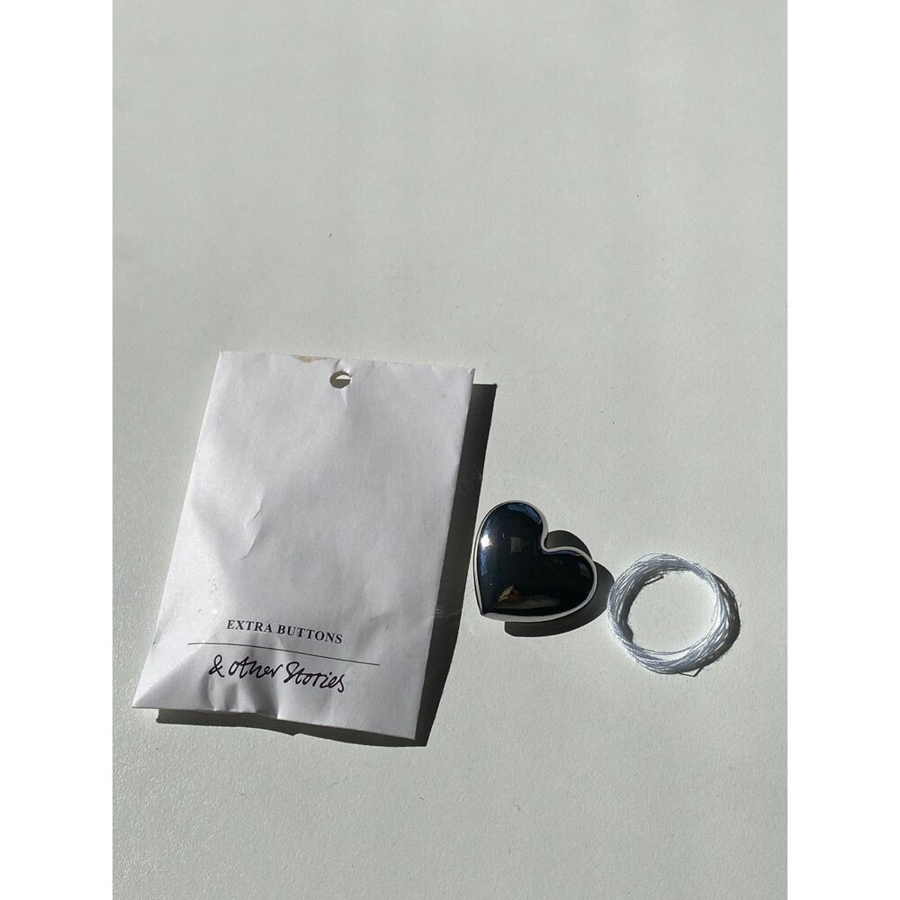 NEW & Other Stories Sliver Heart Button and Thread from original sweater